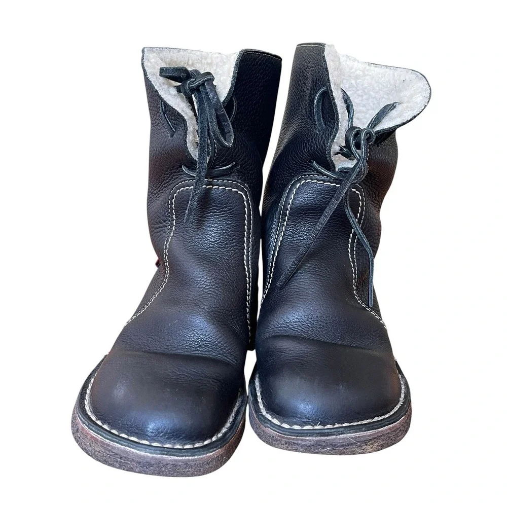 Duckfeet Women's Arhus Black Leather Sheep Wool Lining- Boots Size EU 40/ 9.5 US